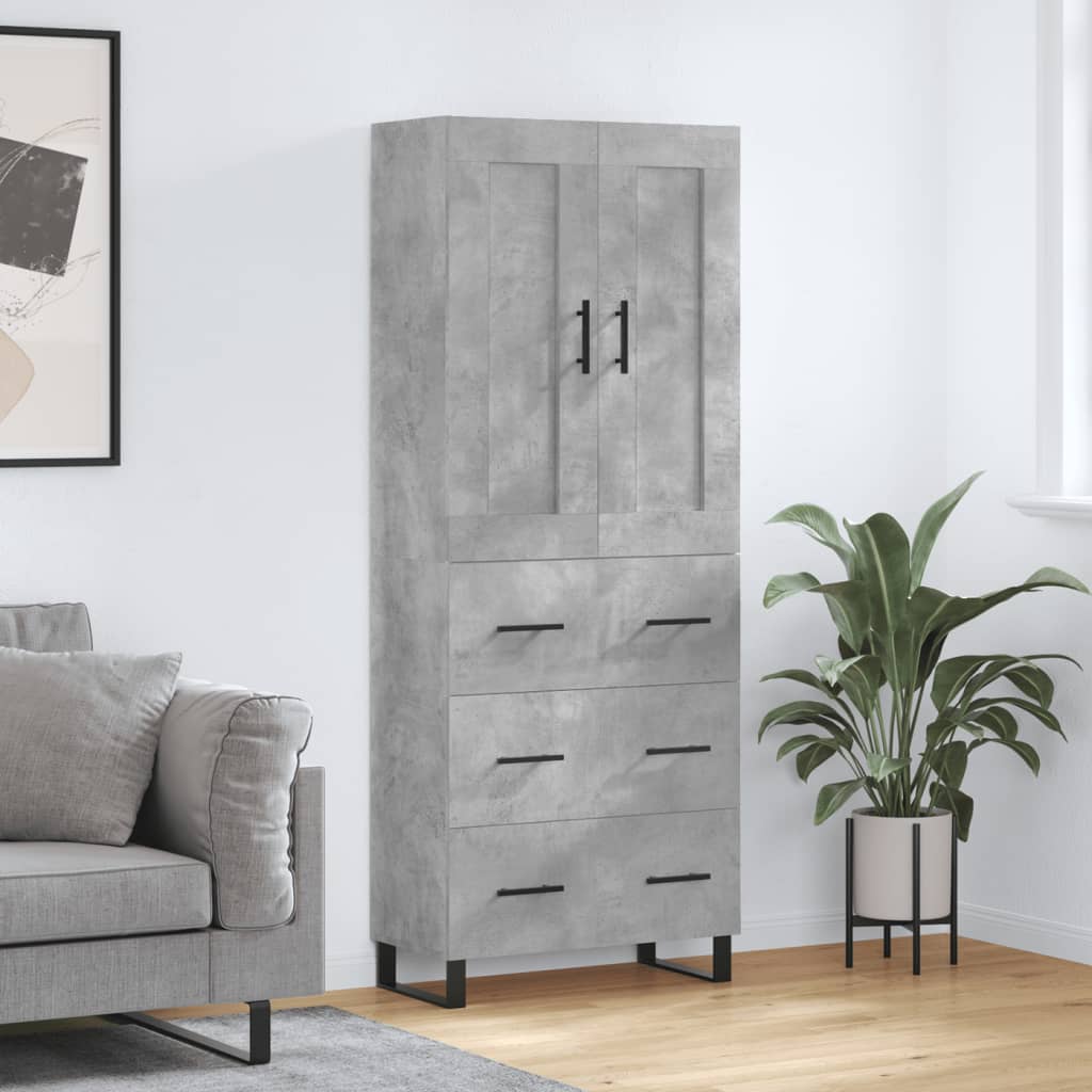 vidaXL Skříň highboard betonově šedá 69,5x34x180 cm kompozitní dřevo