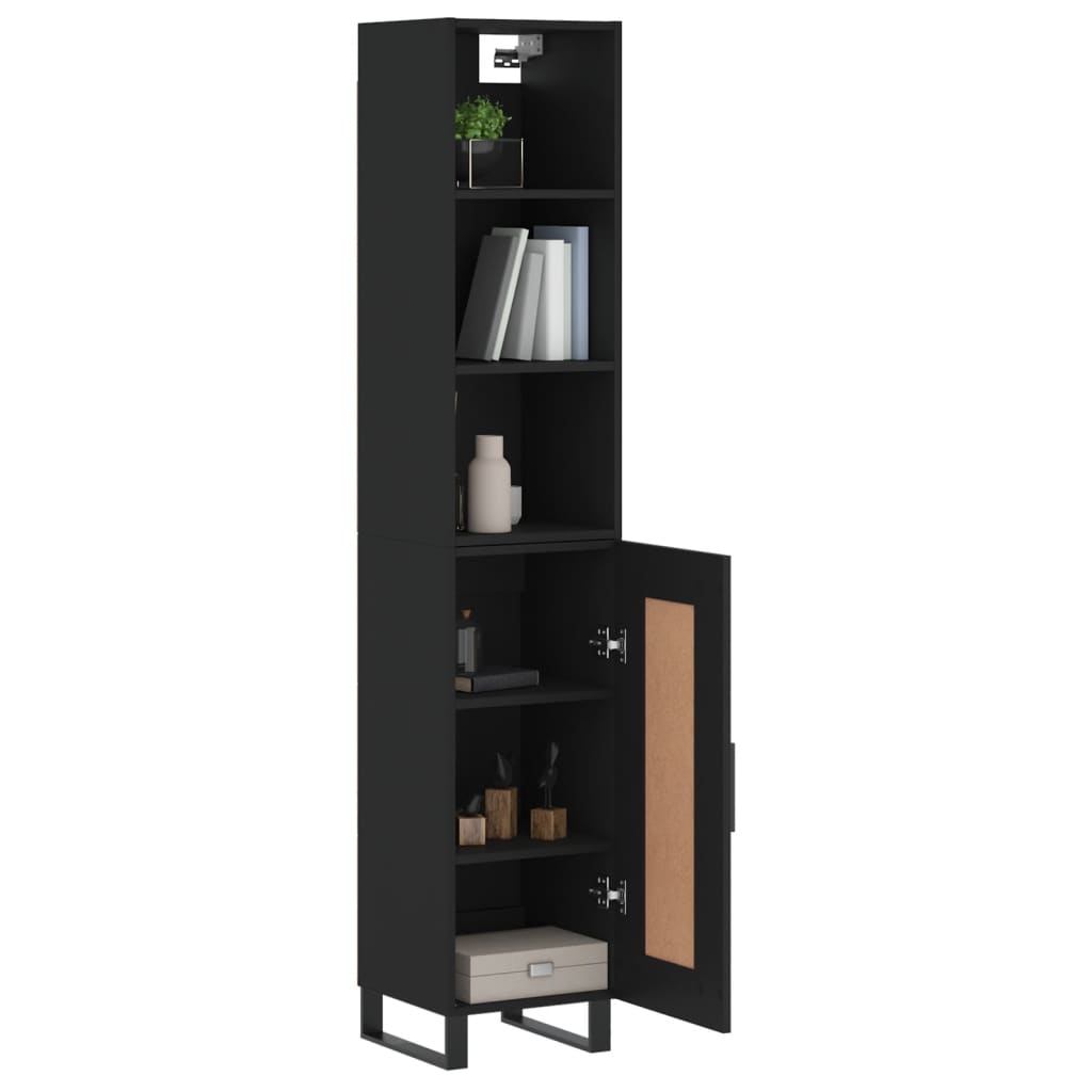 vidaXL Skříň highboard černá 34,5 x 34 x 180 cm kompozitní dřevo