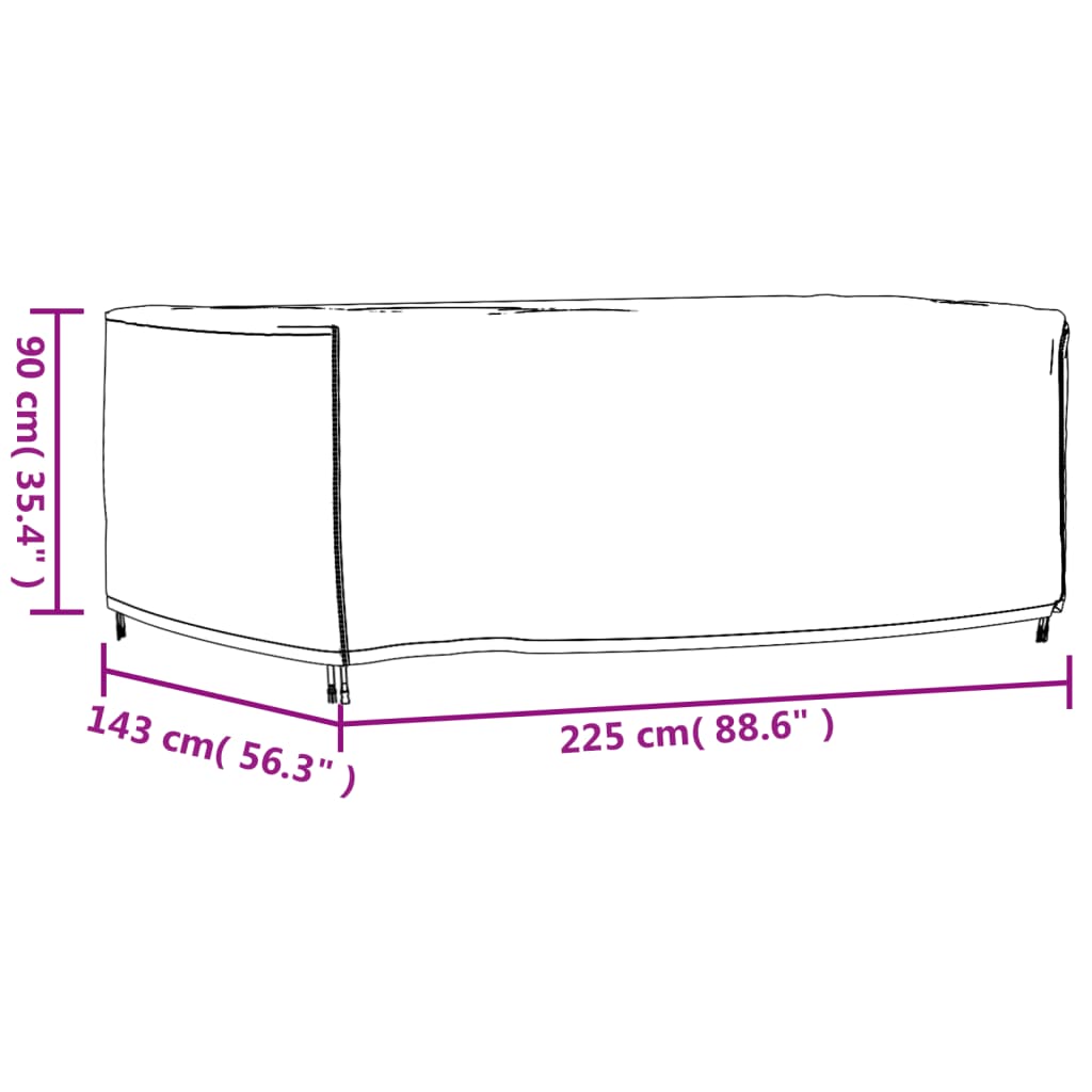 vidaXL Plachta na zahradní nábytek černá 225x143x90cm nepromokavá 420D