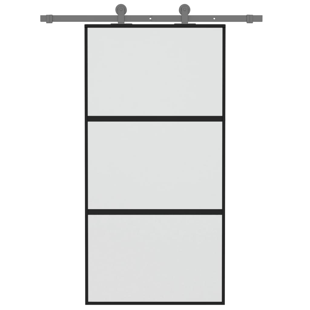 vidaXL Posuvné dveře černé 102,5 x 205 cm tvrzené sklo a hliník
