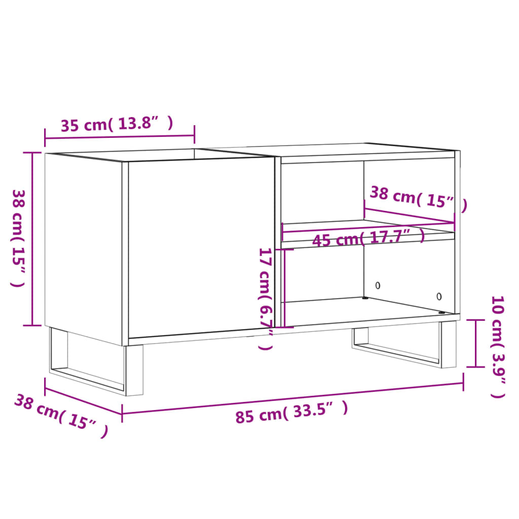 vidaXL Skříňka na LP desky lesklá bílá 85x38x48 cm kompozitní dřevo