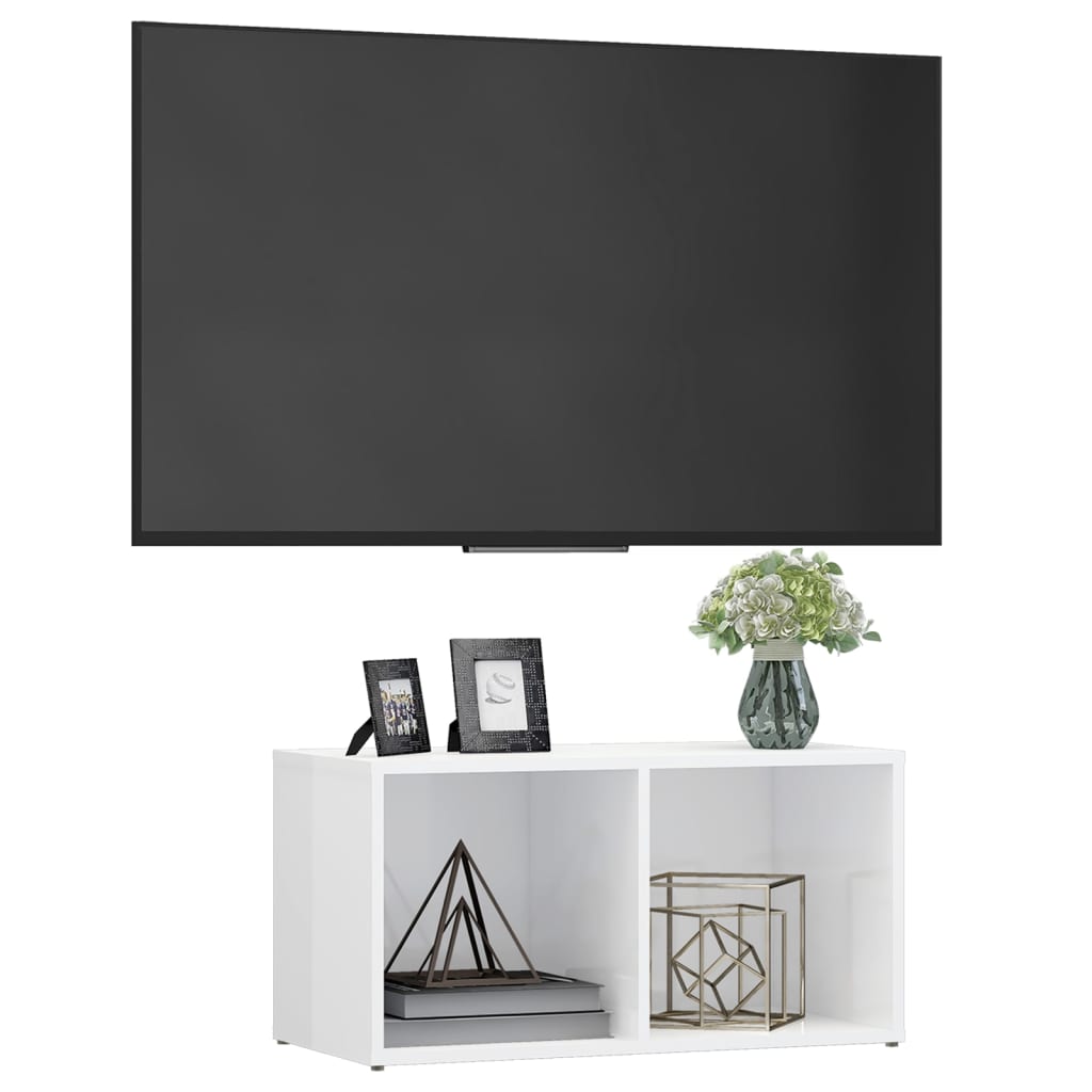 vidaXL TV stolek bílý vysoký lesk 72 x 35 x 36,5 cm kompozitní dřevo