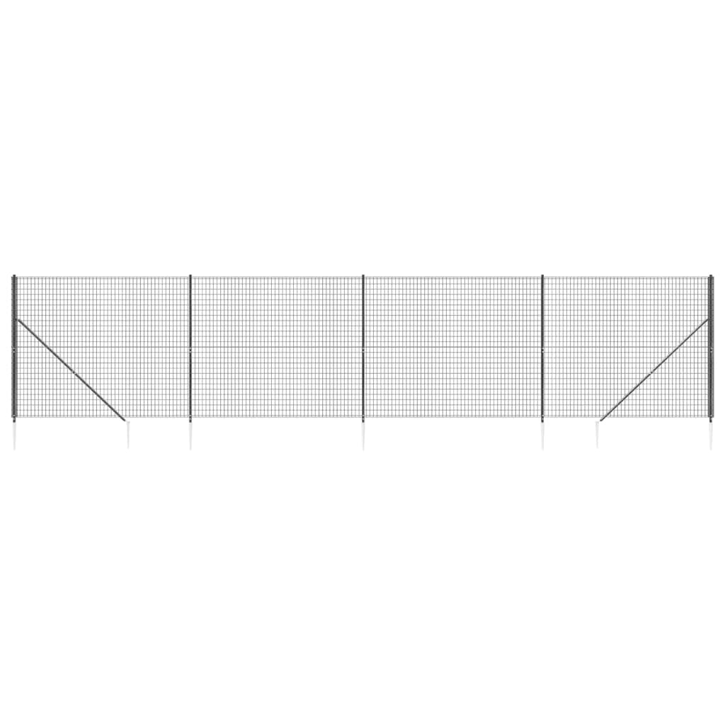 vidaXL Drátěný plot s kotevními hroty antracitový 1,4 x 10 m