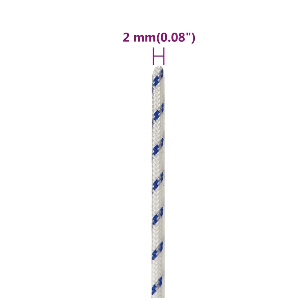 vidaXL Lodní lano bílé 2 mm 250 m polypropylen