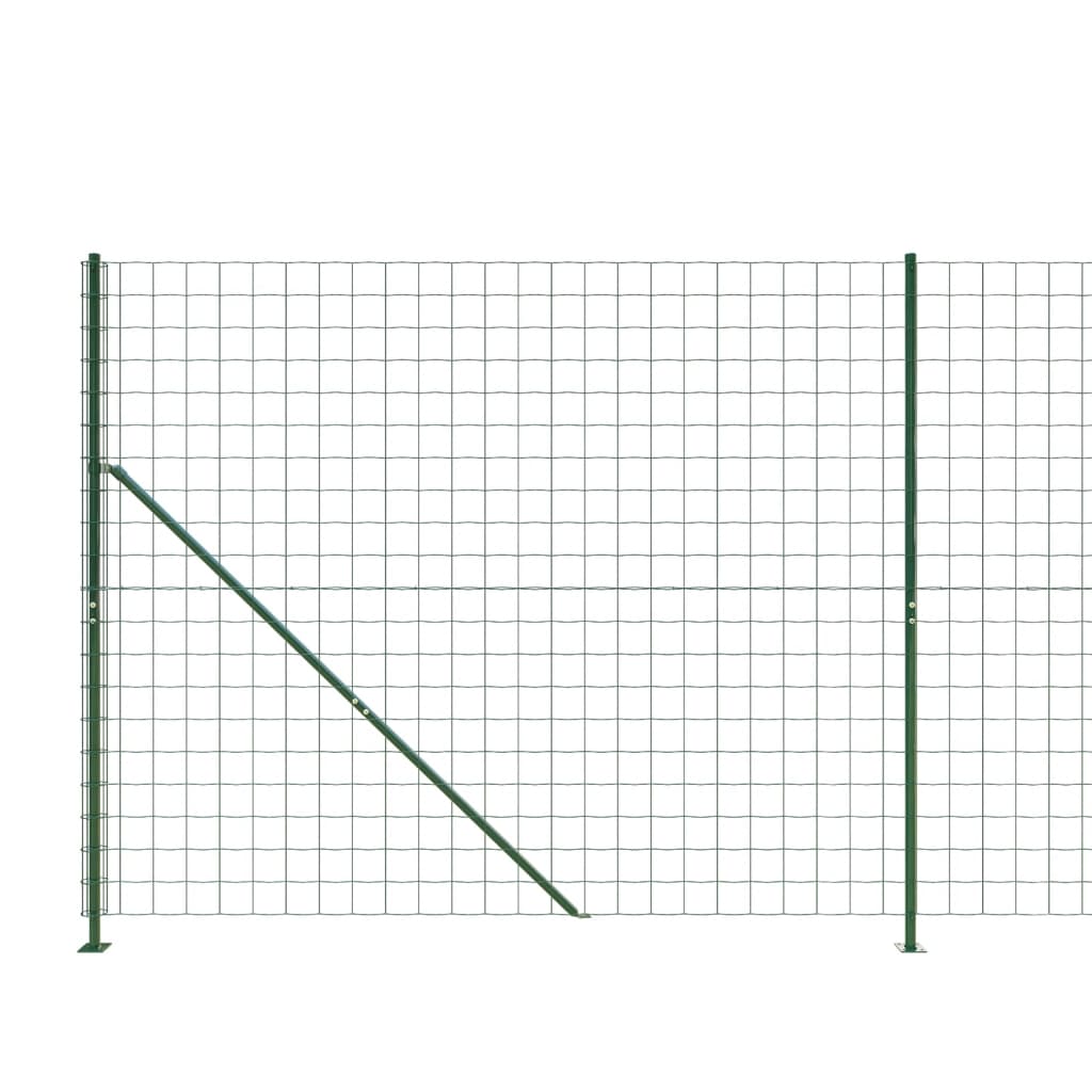 vidaXL Drátěný plot s přírubami zelený 1,4 x 25 m