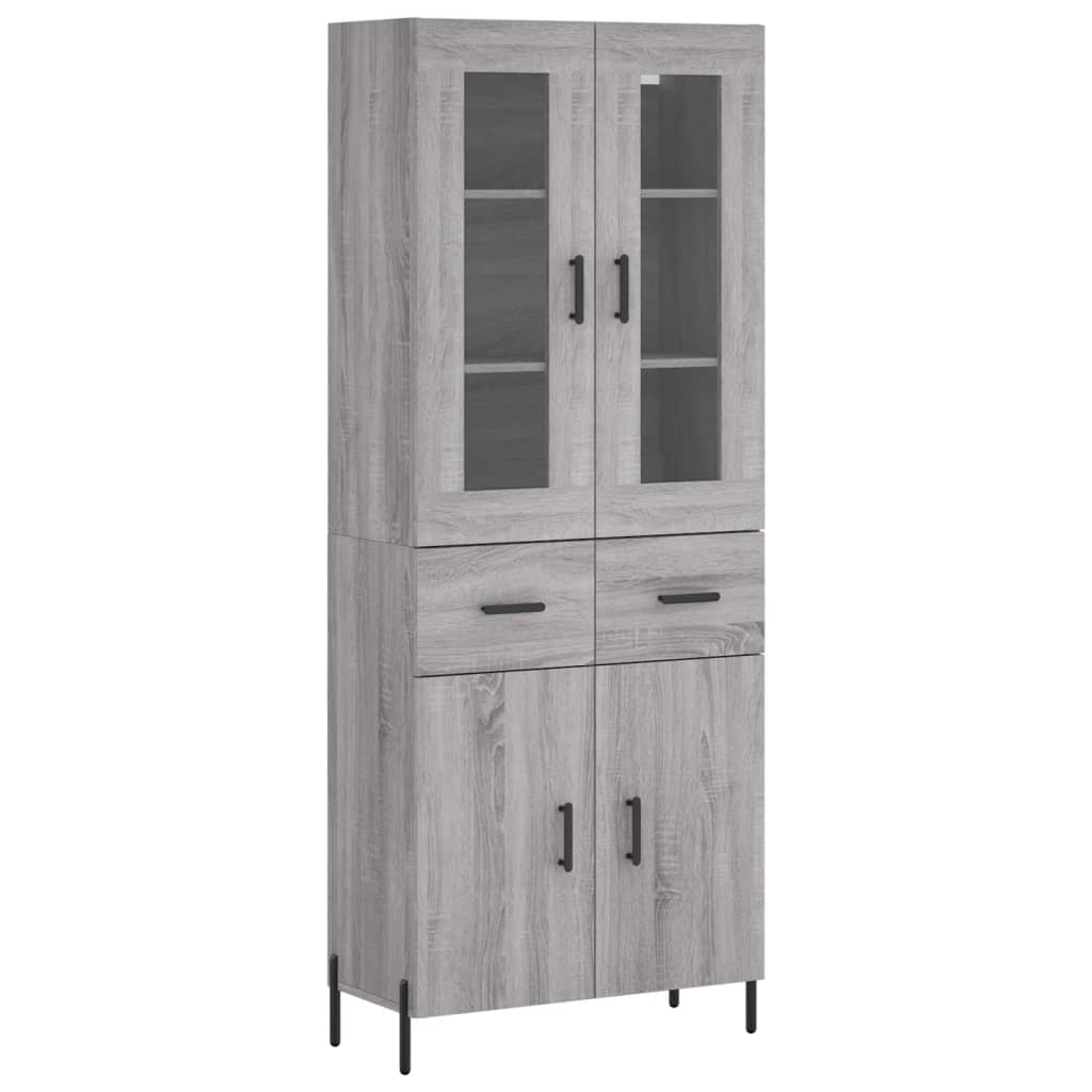 vidaXL Skříň highboard šedá sonoma 69,5 x 34 x 180 cm kompozitní dřevo