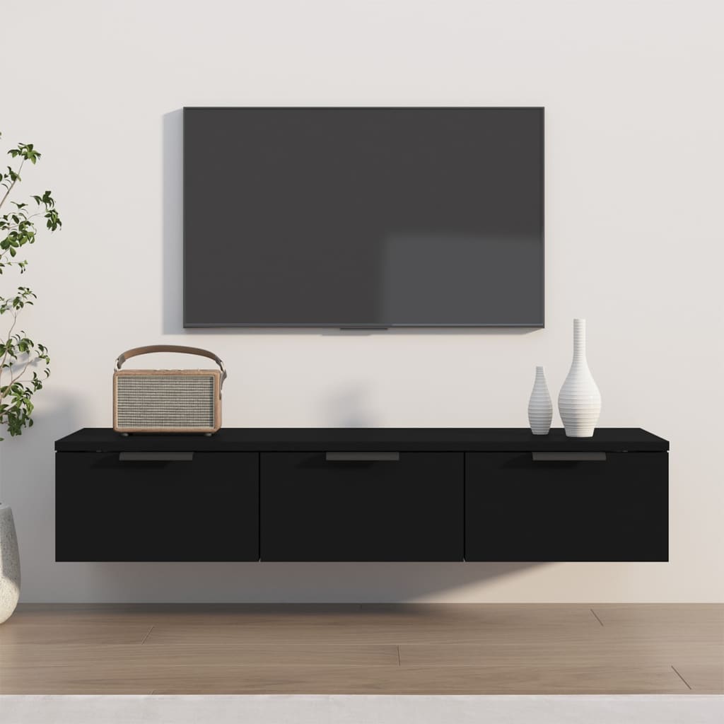 vidaXL Nástěnná skříňka černá 102 x 30 x 20 cm kompozitní dřevo