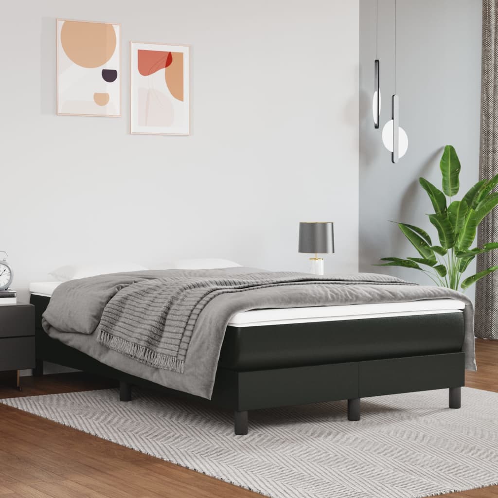 vidaXL Box spring postel s matrací černá 120x190 cm umělá kůže